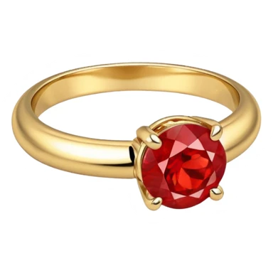 white jewelry ring with red stone sticker