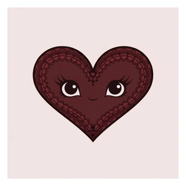 goth heart letter, cute, expressive, minimal sticker