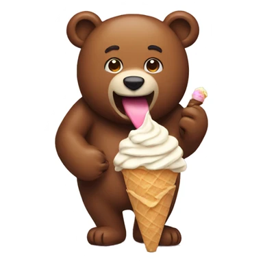 bear eating icecream sticker