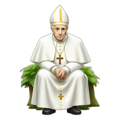 pope squatting in forest sticker