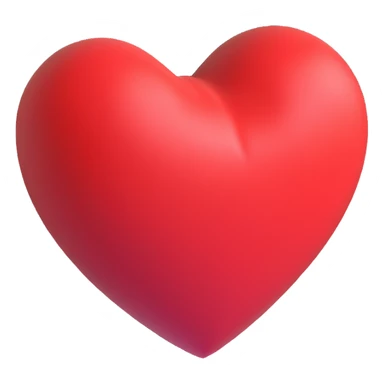 3D heart, red color, Microsoft 3D emoji style sticker