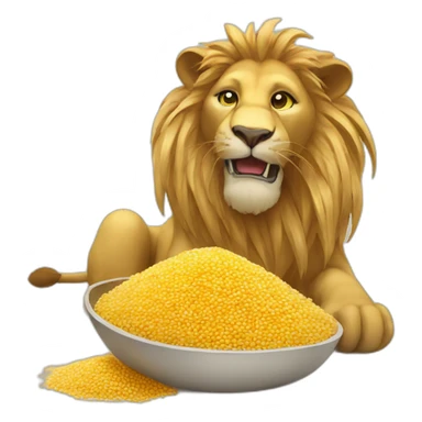 Lion pours millet sticker
