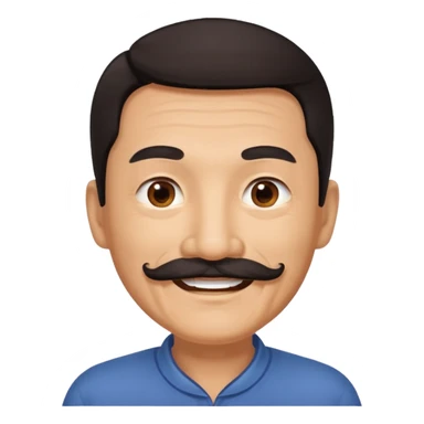 Older Chinese man with dark hair and full mustache sticker