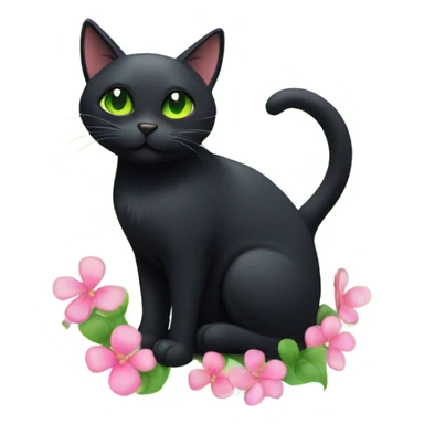 Black cat in love  sticker