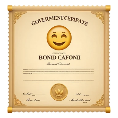 Minimalistic 3D emoji style government bond certificate, rolled parchment document without ribbon, clean beige paper, subtle texture, financial document look, simple shading, soft shadow, isolated on transparent background, professional, modern emoji design, no festive elements, no bow sticker