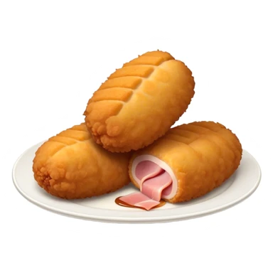 Cinematic Realistic Croquetas Dish Emoji, showcasing crispy, creamy croquettes filled with ham or chicken rendered with lifelike textures and appetizing, dynamic lighting. sticker