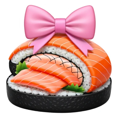 sushi rosa con un lazo rosa sticker