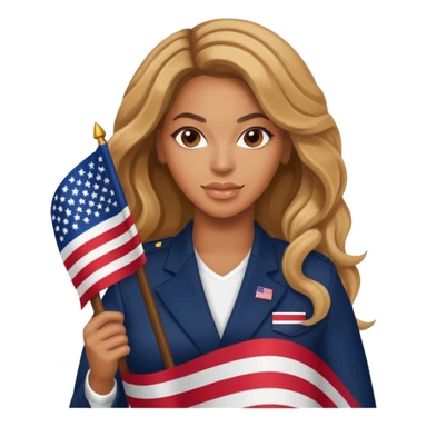 Beyonce with american flag sticker