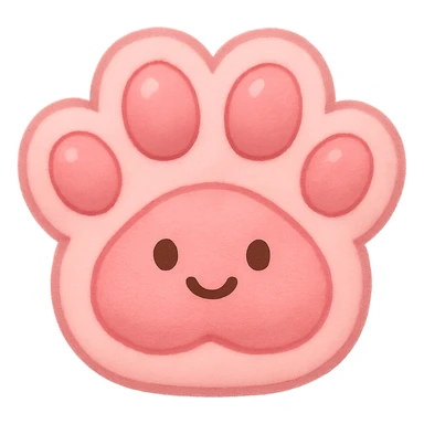a cute and friendly pink paw print emoji sticker