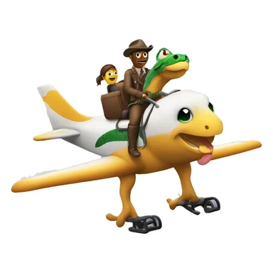 Snake riding a horse on a plane sticker