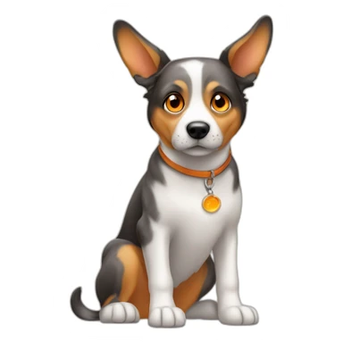German sherperd curious dog with orange eyes sticker