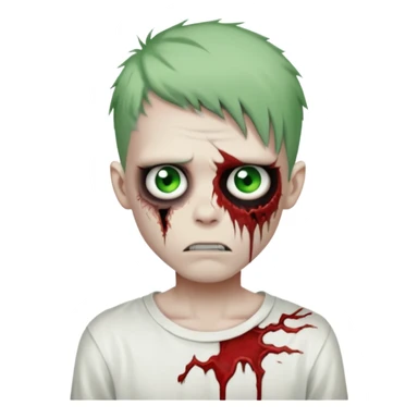 zombie boy with emo hair and white shirt sticker