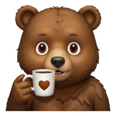 a bear drinking coffee sticker