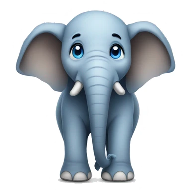 blue eyed stuffed elephant with a wonky face sticker