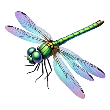 A dragonfly flies over the field. sticker