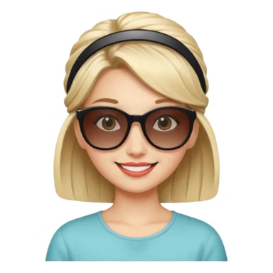 girl with hair style sunglasses on head  sticker