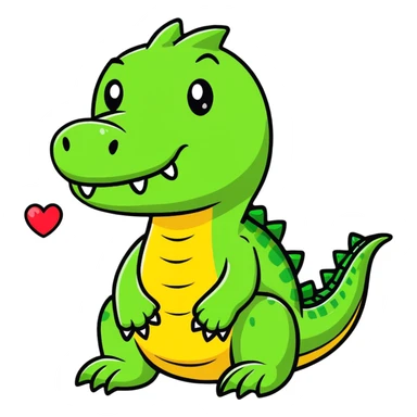 romantic crocodile with heart eyes sticker