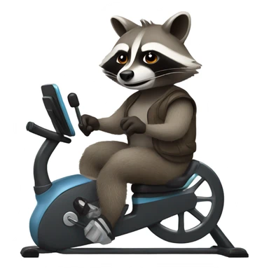 Raccoon riding a recumbent bike sticker