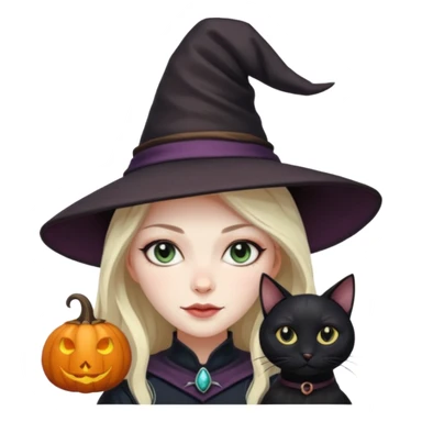 Witch with cat companion sticker