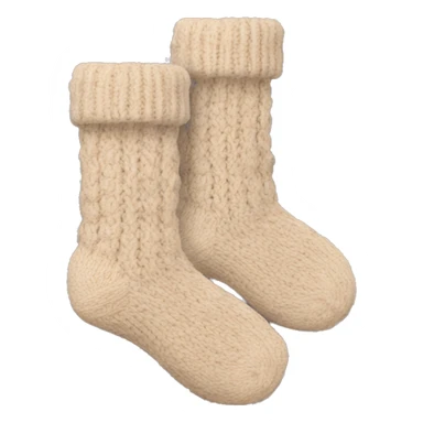 Two beige knitted cozy socks sticker