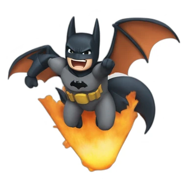 batman flying on top of a charizard sticker
