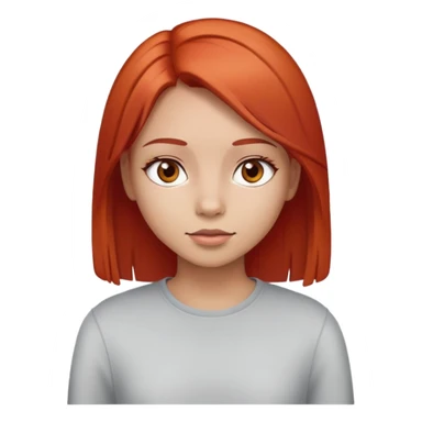 red straight hair girl with brown eyes and light skin sticker