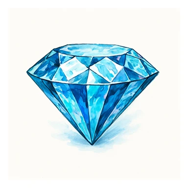 Сгенерируй мне Бриллиант, в чуть рисованном стиле. На чисто белом фоне. БЕЗ НАДПИСЕЙ. Но при этом объмная и яркая sticker