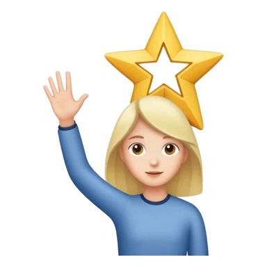 choosing a star with your hand  sticker