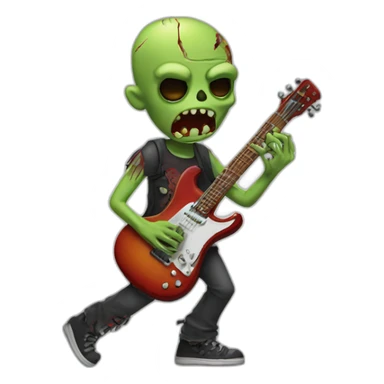 Zombie guitarist sticker