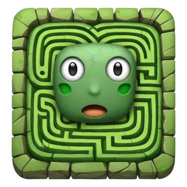 hazme un laberinto de piedra y el centro que sea un cuadrado de puro pasto sticker