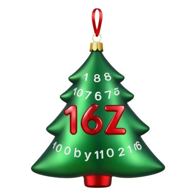 the numbers "1637" christmas festive  sticker
