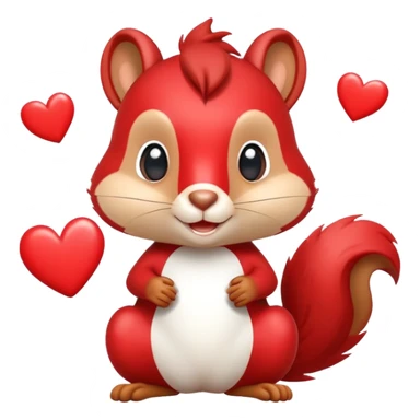 Scoiattolo alvin superstar con cuori sticker