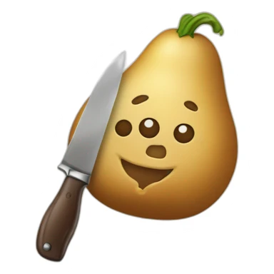 Patata con cuchillo sticker