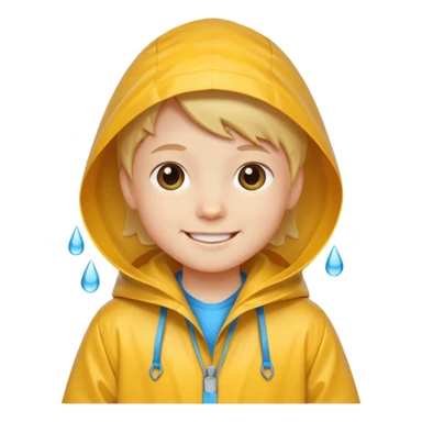kid with raincoat sticker