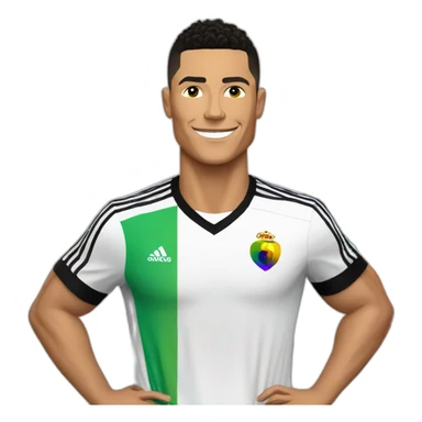 Ronaldo with the lgbt flag sticker