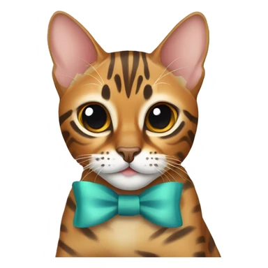 Bengal cat with rad bow sticker