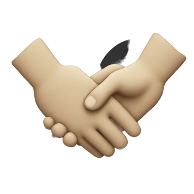 a handshake shaped like a heart sticker