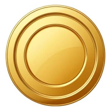 JUST THE CIRCLE  golden medal with a glossy finish, central empty space, details in border, golden  sticker