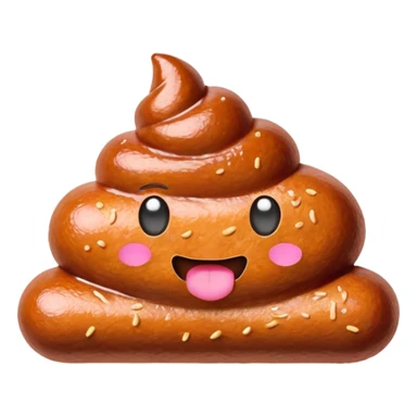 kawaii poop EMOJI made of SPAM MEAT sticker