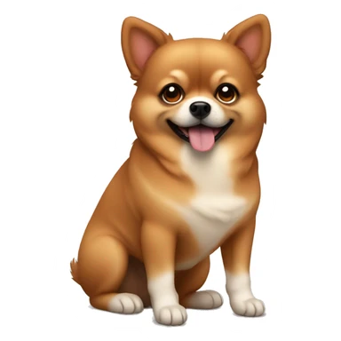 fat pomchi brown dog sticker