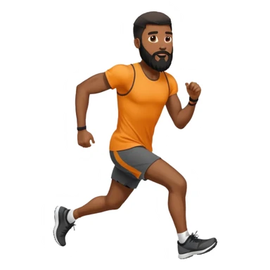 blackman with full beard running exercise sport sticker