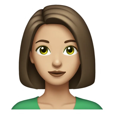 beautiful woman with green eyes and shoulder length straight brown hair sticker