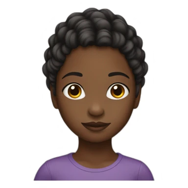 Young Black girl with attached hair sticker