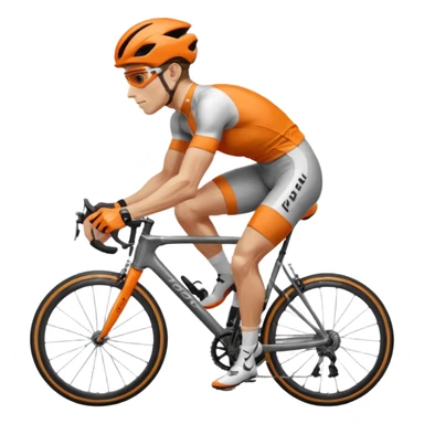bicycle racer helmet orange sticker