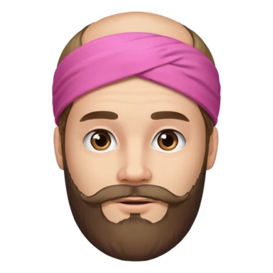 man bearded sport pink headband sticker