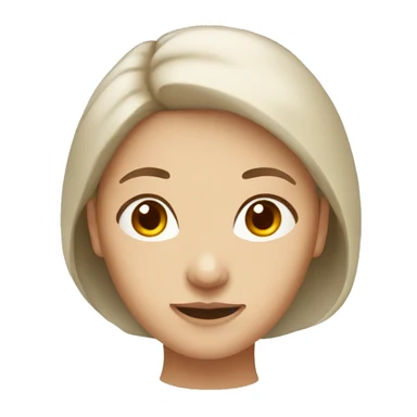 a white Asian woman with red hair and brown eyes sticker