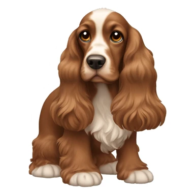 a cocker spaniel, brown color adult with long ears sticker