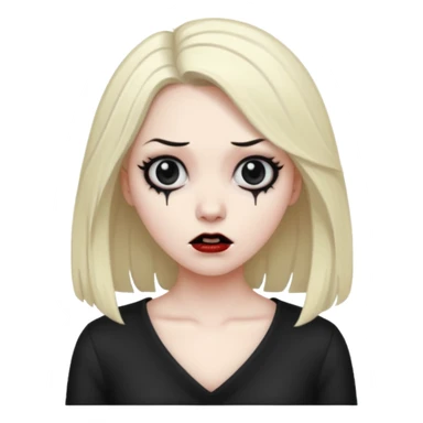 A realistic woman in horror, waist-length portrait sticker