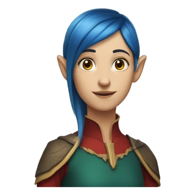 red-elf-girl-short hair-blue ey sticker