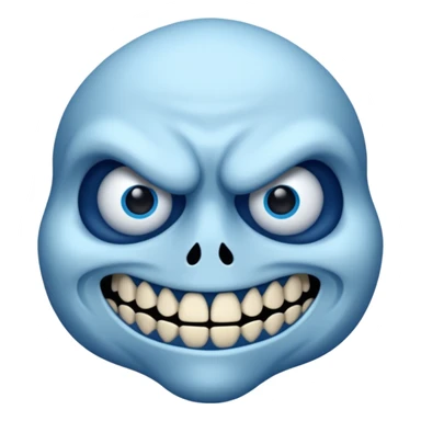 blue scary face thing sticker